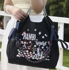 みこまま様　専用　バンビ　うさぎ　エコバッグ　　新品　Mサイズ　ショルダー白黒