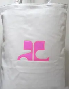 ✨希少✨Courreges クレージュ　トートバッグ　ビックロゴ　肩掛け　ピンクのサムネイル