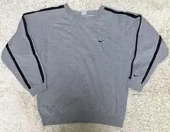 ク*マ様 00s ナイキ Y2K スウェット XL グレー 刺繍 スウッシュ古着