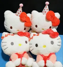 ハローキティ　４体セット　アニバーサリー　リボンおすわりドール