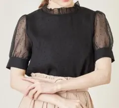 tocco closet トッコクローゼットドットシアーブラウス ブラック 半袖のサムネイル