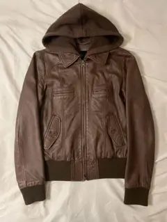 archive 00s hooded sheep leather jacket