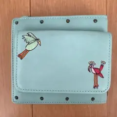 JOCOMOMOLA 二つ折り財布　ブルー　牛革のサムネイル
