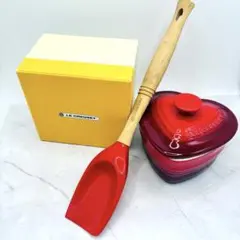 【美品】LE CREUSET ハート型 ラムカン&スパチュラ　チェリーレッドのサムネイル