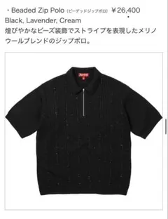 supreme Beaded Zip S/S Polo Sweater - メルカリ