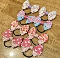 カラフルリボンヘアゴム8個セット