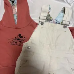 BREEZE ミッキー パーカー＆サロペット2点セット