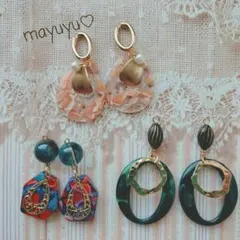 みちこ様ご専用【す】ハンドメイドピアス・イヤリングまとめ売り 上品個性的コーデ