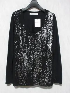 未使用 ビューティー＆ユース 長袖 カットソー Tシャツ ブラック yg7555