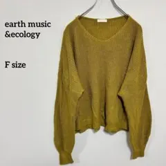 earth music&ecology 長袖Vネックニット マスタードc606⑤