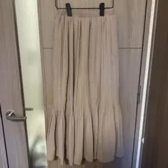 NICE CLAUP プリーツスカート グレージュ ピンクベージュ