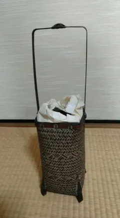 竹籠 花入 手付き 花器 茶道具のサムネイル