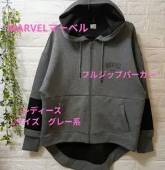 MARVELマーベルレディースニットフルジップパーカーLサイズグレー系のサムネイル