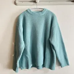 UNIQLO ウォッシャブルソフトニットクルーセーター ブルー XL