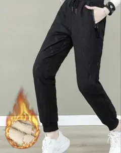 裏起毛 ジョガーパンツ ブラックS