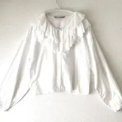 美品】ミズイロインド 綿100% フラワー レース 刺繍ブラウス 