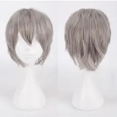【グレー】コスプレ ウィッグ ショートボブ  アニメ　灰色 銀髪