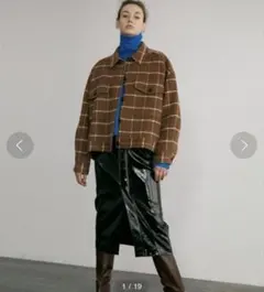 ルシェルブルー　Faux Patent Leather Pencil Skirt