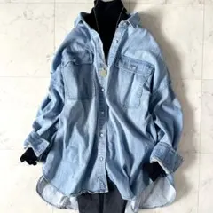 極美品♪ヘルシーデニム ビックデニムシャツ 大人気 シャツジャケット ゆったり