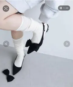 EVOL】取り外し可リボンバックバンドパンプス