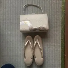 和装バッグ　ゴールド　金　金色　草履　セット　着物
