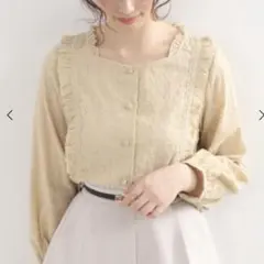 マジェスティックレゴン　コットンフラワーレースブラウス