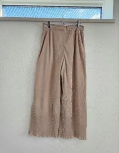 プリーツドローストリングイージーワイドパンツ　 XL ベージュ　GU