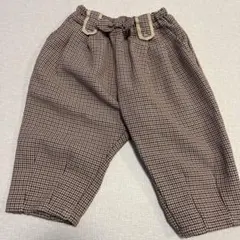 BEAMS mini ブラウン系チェックパンツ　90サイズ