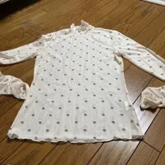 GRLロゴ総柄 メッシュ ハイネック 長袖トップスＦ