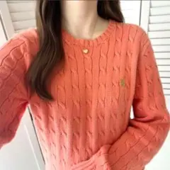 【良品】現行タグ ポロラルフローレン オーバーサイズケーブルニットセーター　XS