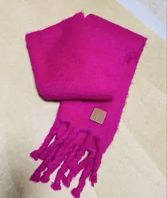 ロエベ モヘア マフラー ロングスカーフ アナグラム ワンポイント ピンク