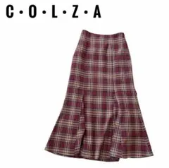 ハニーズ　C.O.L.Z.A バーガンディ チェック フレアスカート