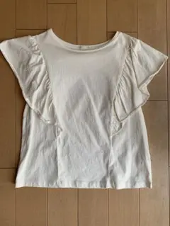 GU フリル付き ホワイトTシャツ