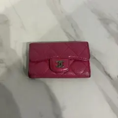 CHANEL マトラッセ キャビアスキン キーケース ピンク シャネル