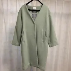 LOWRYS FARM ミントグリーン ロングコート 3/4袖