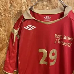 AE9162 umbro 半袖Tシャツ レッド ゴールド ポス