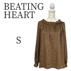 ★美品 BEATING HEART ビーティングハート 茶 柄物 ブラウス Sのサムネイル