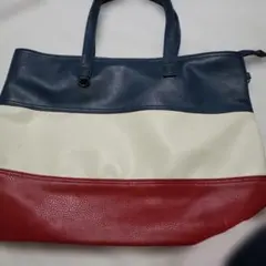 三色（赤·白·青)のトートバック 人工皮革のサムネイル