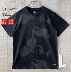アンディウォーホル x ミッキーマウス Tシャツ ブラック Lサイズ メンズ