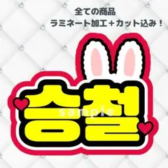 セブチ　スンチョル　ネームボード　うちわ文字　蛍光色ver