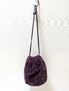 【URBAN RESEARCH】フェイクファー 巾着 ショルダーバッグ パープル