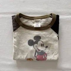 QU様 【DENIM DUNGAREE 】ミッキー長袖Tシャツ　120 ㎝