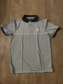 Callaway ポロシャツ グレー/ストライプ　L