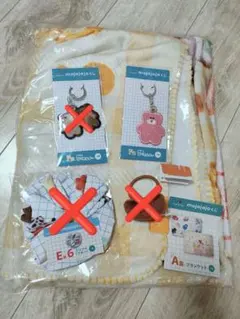 Aya様専用 mojojojo くじ　ブランケット　刺繍キーホルダー