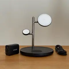【美品】Anker MagGo 3in1 ワイヤレス充電スタンド Qi2対応