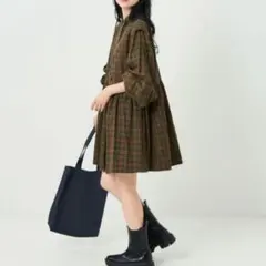 FREAK'S STORE　チェックシャツワンピース　ミニワンピース　お洒落のサムネイル