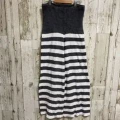 ジェラートピケ ホットスムーズィー　ハラマキロングパンツ　ボーダー　グレー　F