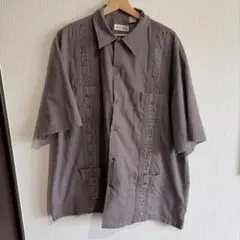 90s PLATMOON 半袖キューバシャツ　MADE in KOREA 古着のサムネイル