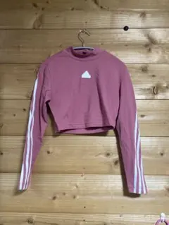 adidas トレーナー スポーツ ピンク トップス ショート丈