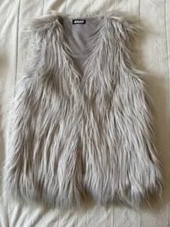 ANAP フェイクファー ベスト グレー